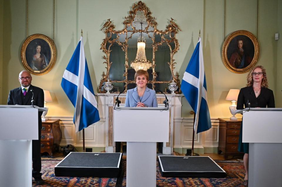 The Herald: Nicola Sturgeon announced the Bute House Agreement with the Scottish Green Party co-leaders