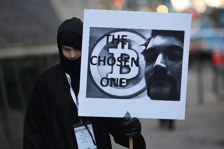 A supporter calls for the release of Ross Ulbricht -- the creator of the Silk Road website -- during a protest outside the Federal Courthouse in New York, on January 13, 2015