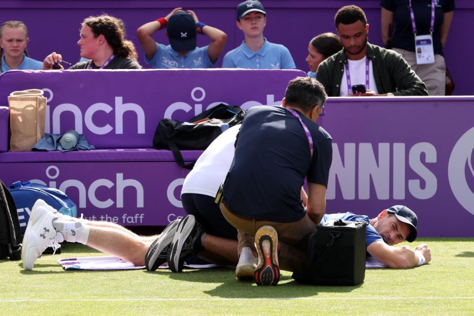 Murray took a medical timeout but retired when he was 4-1 down in the first-set (Getty Images)