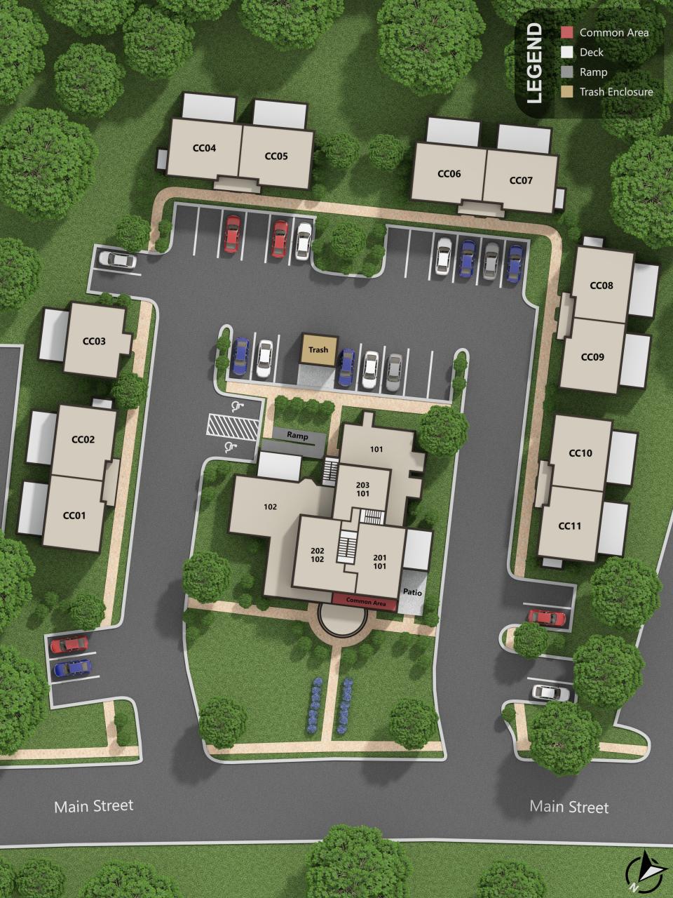 A schematic plan for developing The Columns at 401 Main St. in West Dennis.