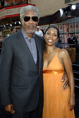 Premiere: Morgan Freeman and daughter at the Hollywood premiere of Warner Bros. Pictures' Batman Begins - 6/6/2005 Photo: Lester Cohen, WireImage.com