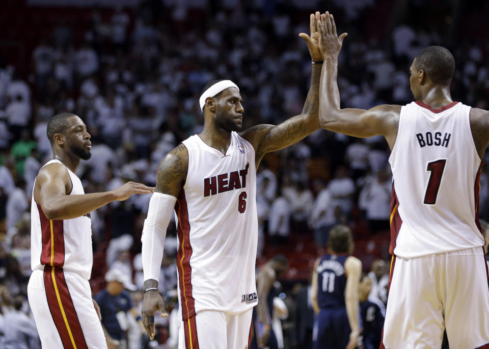 Could the Heat's Big 3 hang with the Showtime Lakers? (AP/Lynne Sladky)