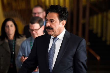 Oct 18, 2017; New York, NY, USA; Jacksonville Jaguars owner Shahid Khan at the Conrad Hotel after the NFL owners meeting. Mandatory Credit: Catalina Fragoso-USA TODAY Sports