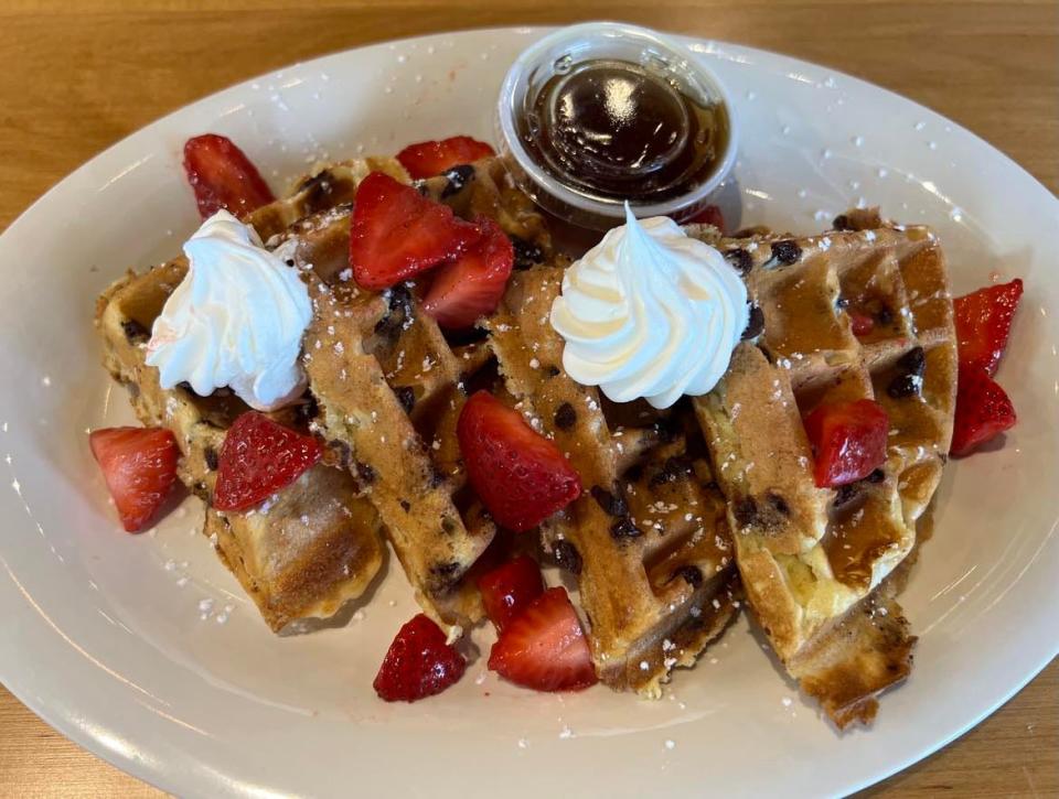 Maple Street Biscuit Company in Jackson Township opened recently. Menu items include the Sweet Grace waffles featuring strawberries and chocolate chips.