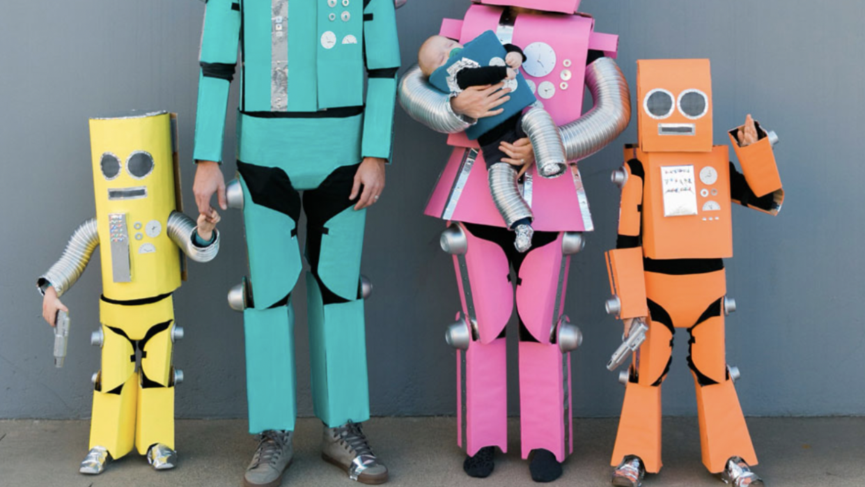 group family diy halloween costumes robots