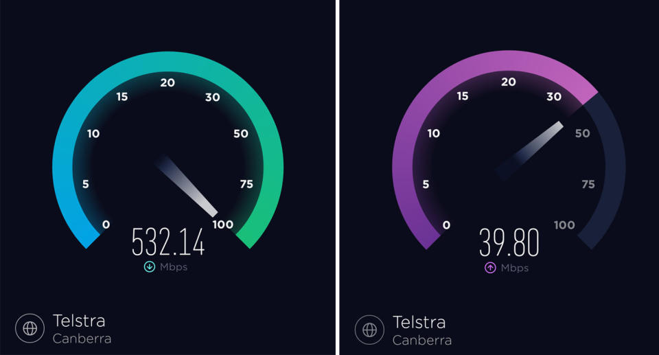 The 5G network in Canberra in full flight. Source: Yahoo News Australia 