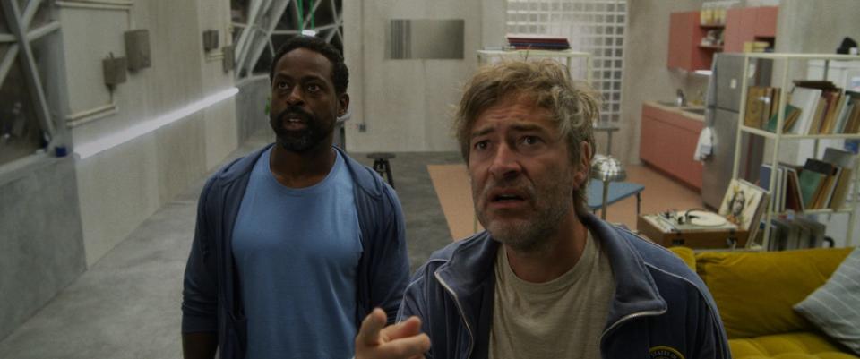 Sterling K. Brown (left) and Mark Duplass star as lifelong best pals and the last two men on Earth in the sci-fi buddy comedy "Biosphere."