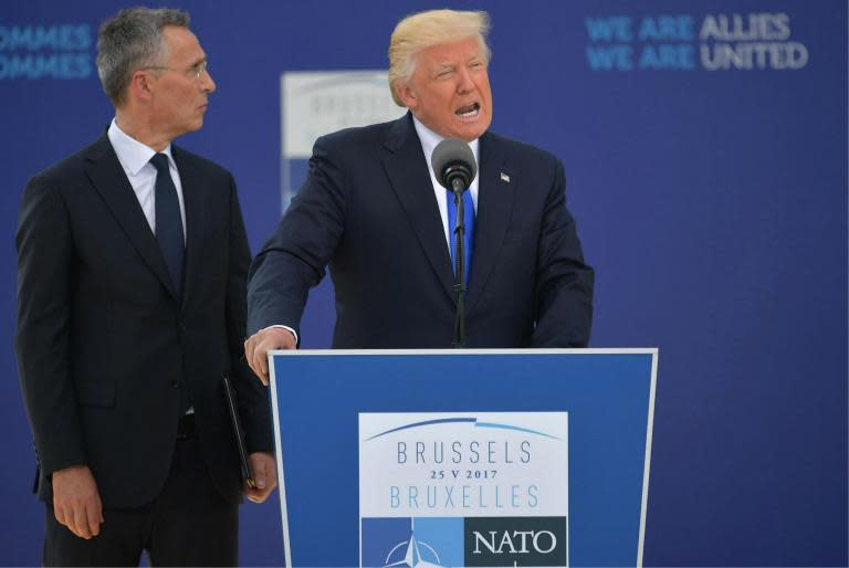 Donald Trump says Nato member states need to 'pay up' while visiting Brussels