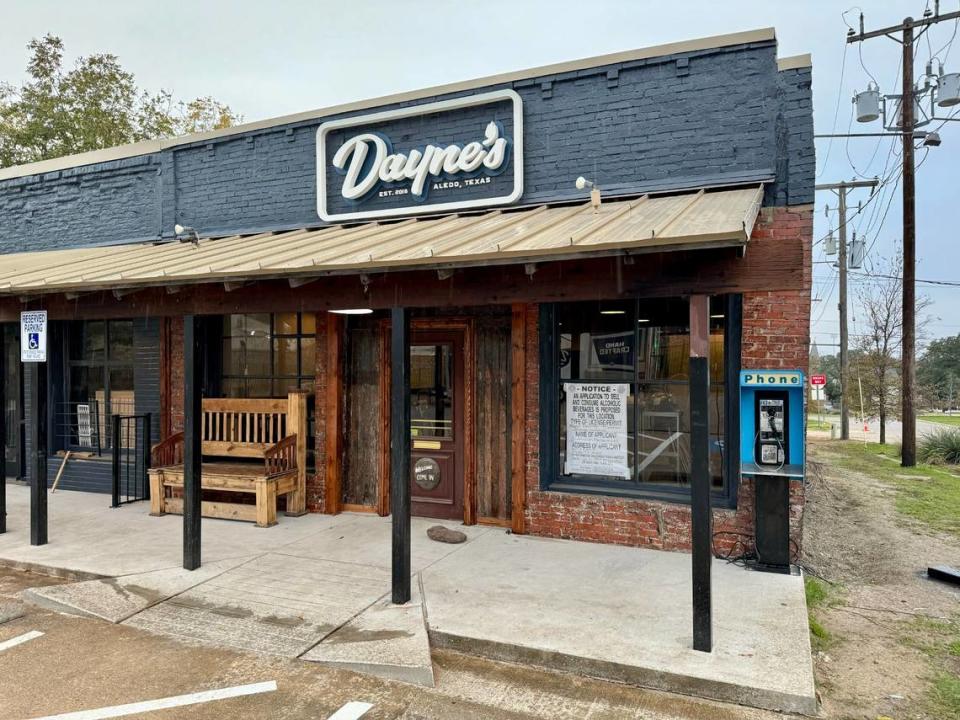 Dayne’s Craft Barbecue’s new downtown Aledo location off the southeast curve of the traffic circle.