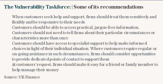 The Vulnerability Taskforce: | Some of its recommendations