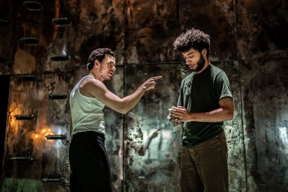 Oliver Johnstone, left, and Joshua Griffin in Henry V (Johan Persson)