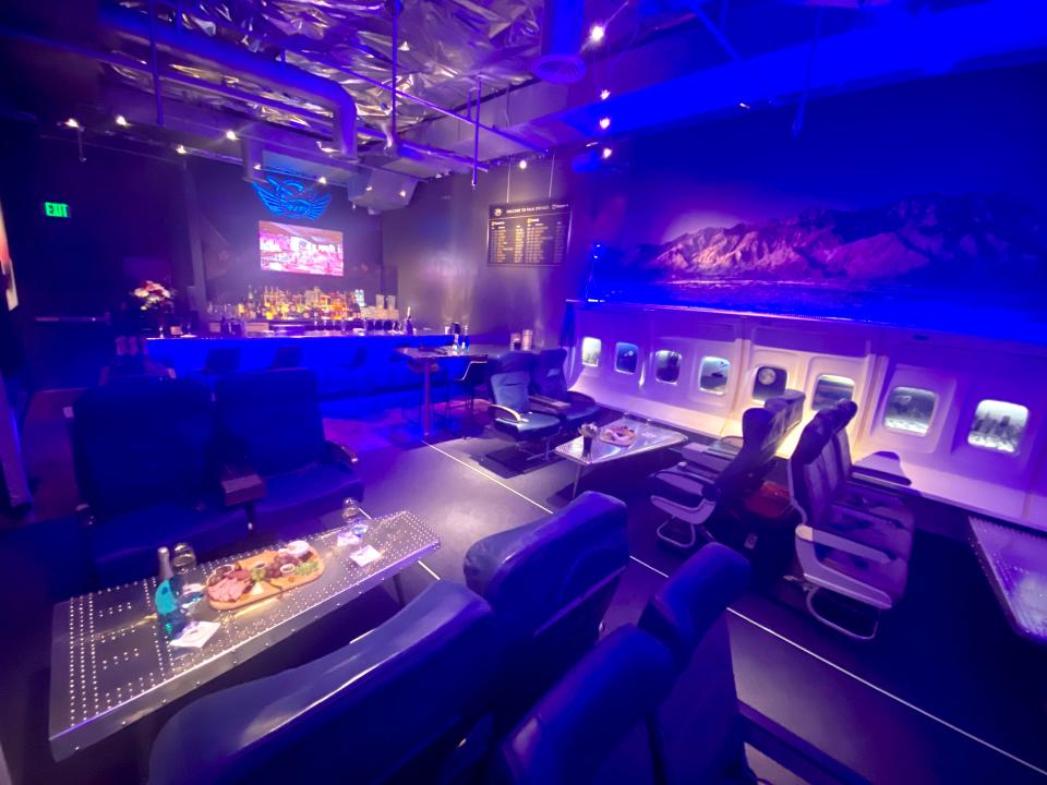 PS Air's airline-themed speakeasy inside Bouschet.