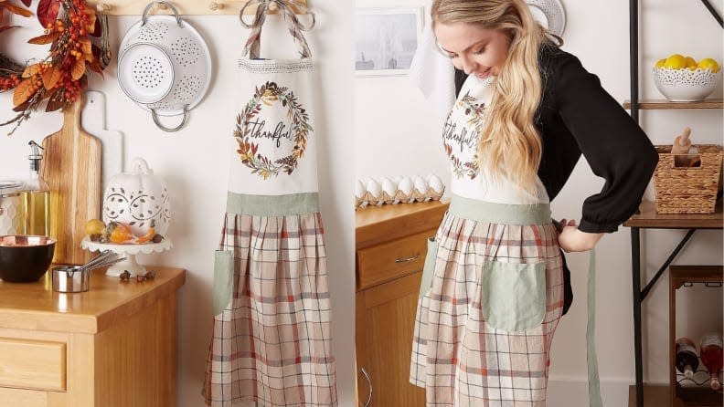 Protect your outfit from the messes of everyday life in this festive apron.