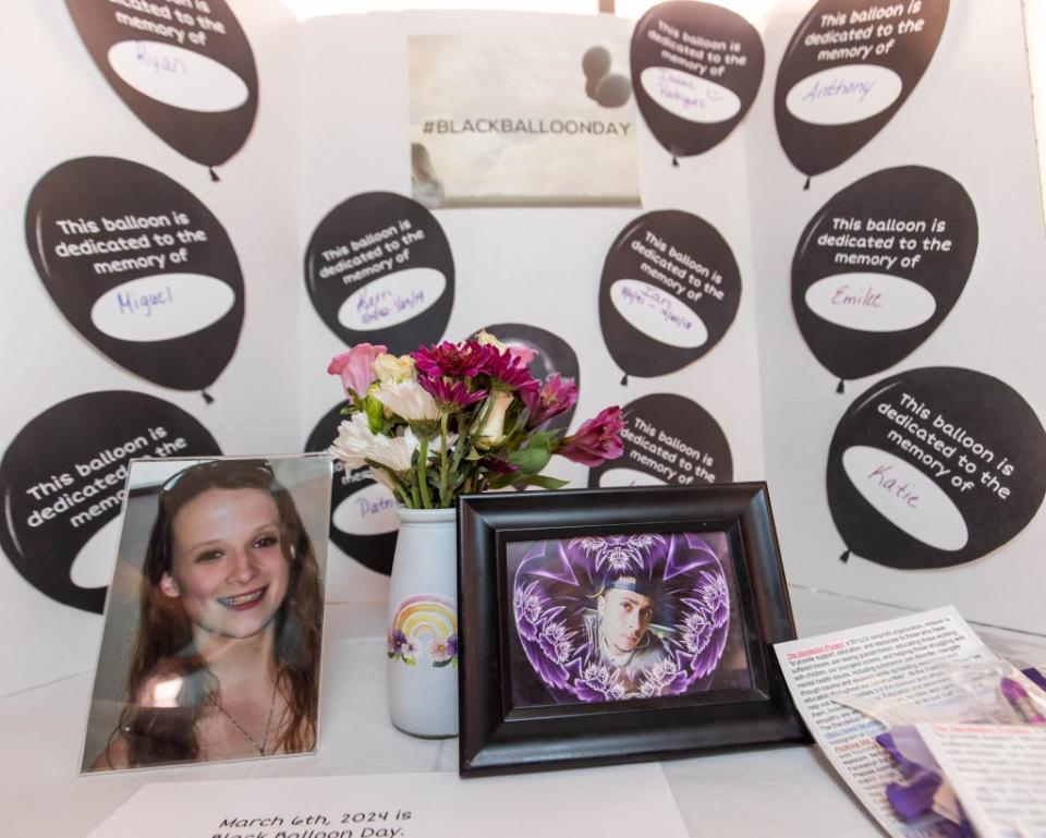 Kerri Fernely, left, and Ian Nelson, right, both died from a fentanyl overdose. Black Balloon Day — March 6, 2024 — remembers those who have died from drug overdoses. Doug Engle/Ocala Star-Banner / USA TODAY NETWORK