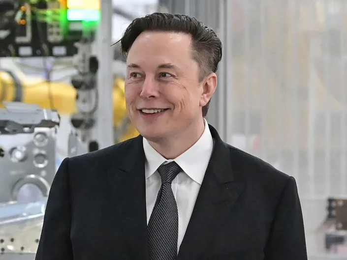 Entrepreneur Elon Musk amid industrial computers