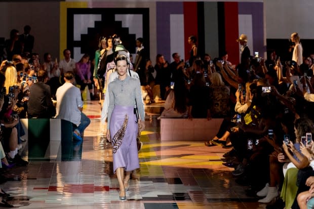 Looks from the Prada Spring 2020 collection. Photo: Imaxtree 