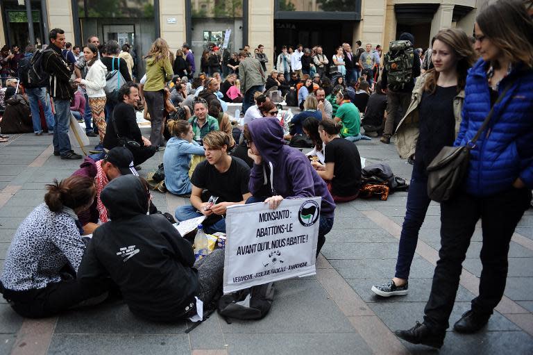 Activists protest against Monsanto on May 23, 2015, in Toulouse, France