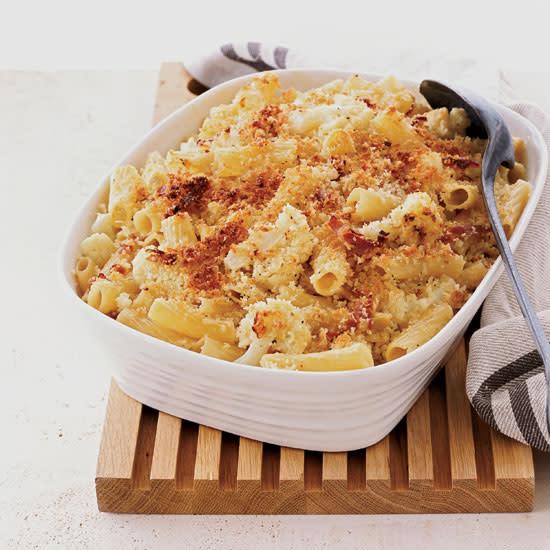 Parmigiano-Crusted Rigatoni with Cauliflower and Prosciutto