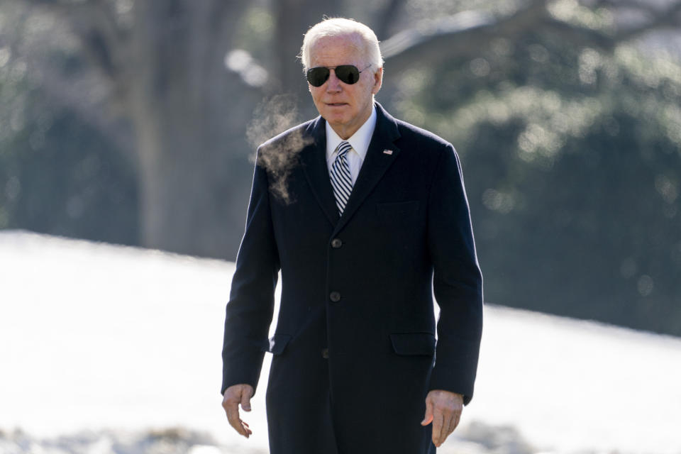 President Joe Biden arrives at the White House in Washington, Monday, Jan. 22, 2024, after returning from Rehoboth Beach, Del. (AP Photo/Andrew Harnik)