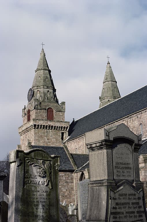 A general view of St Machar's cathedral, sometimes referred to as Aberdeen Cathedral , Aberdeen, Scotland, March 1977. There has been a church in this spot since circa 580 AD.