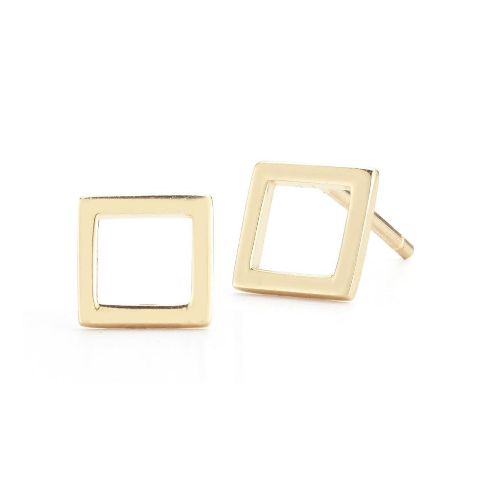 13) 14kt Yellow Gold Mini Square Stud