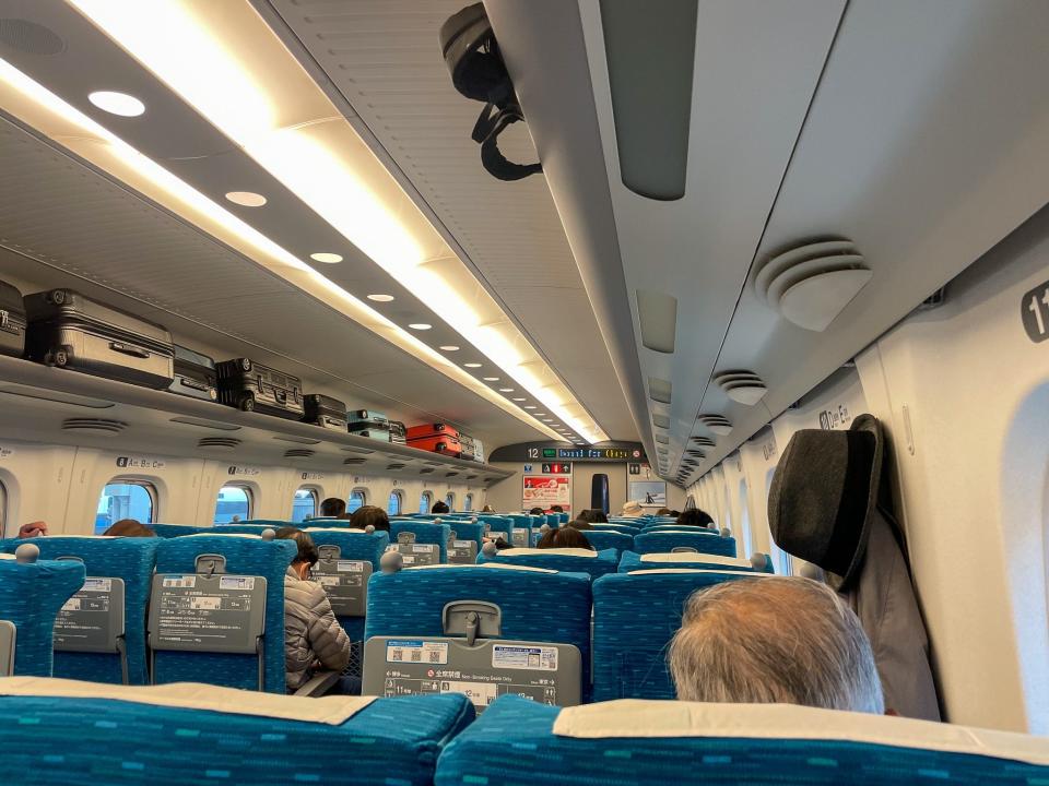 An image of the author's experience riding one of Japan's bullet trains.