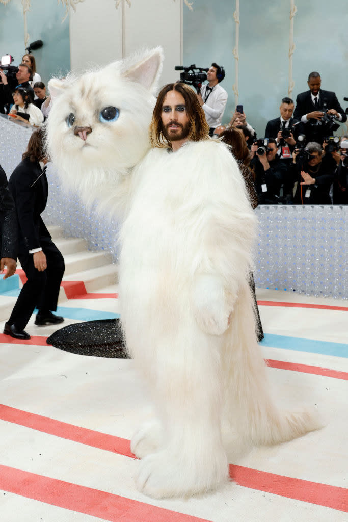 Jared Leto, dressed as Karl Lagerfeld's cat Choupette