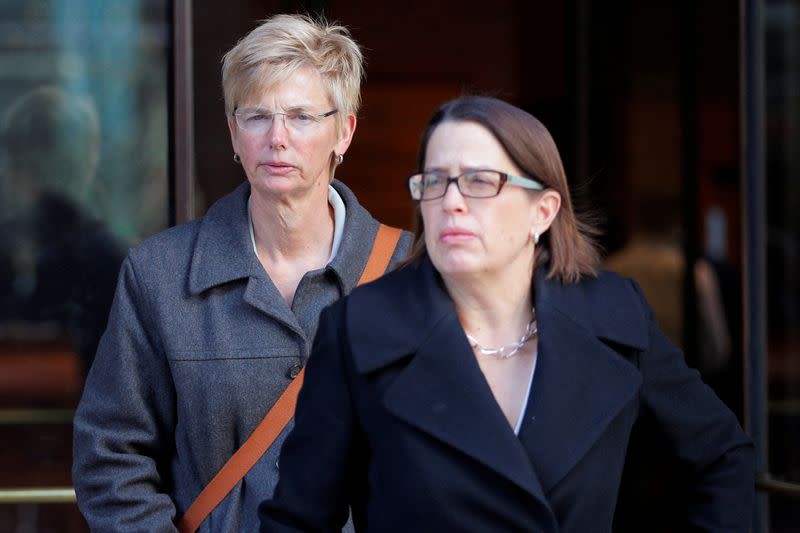 FILE PHOTO: Donna Heinel leaves the federal courthouse in Boston