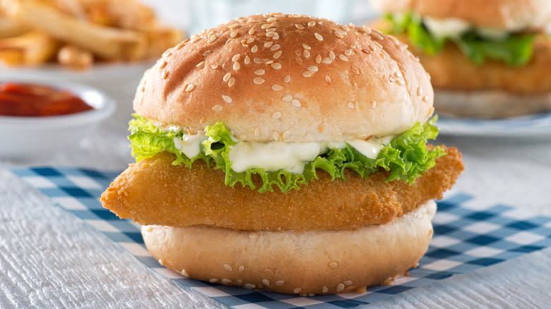 A fish sandwich