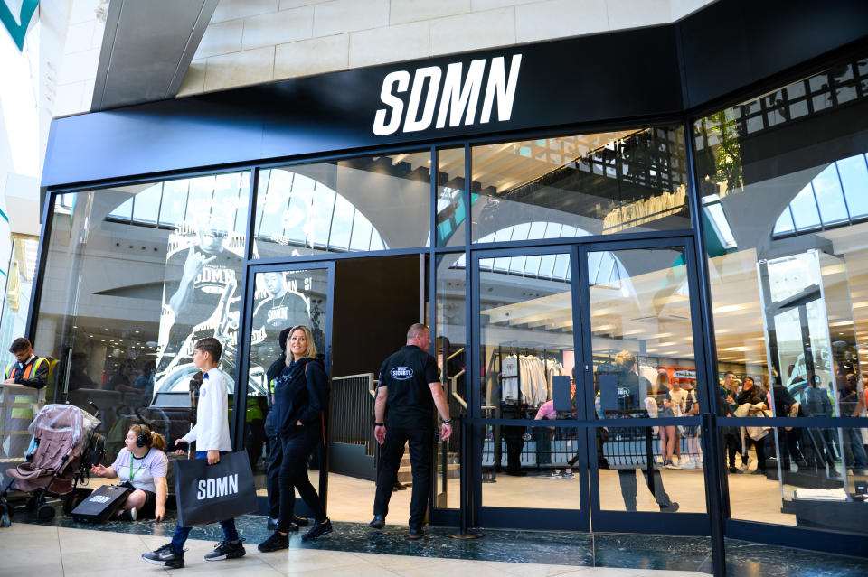 GREENHITHE, ENGLAND - JULY 15: A general view as YouTube collective 'Sidemen' open their first retail store at Bluewater Shopping Centre on July 15, 2023 in Greenhithe, England. Sideman are a group of seven friends, including rapper and boxer KSI who have millions of subscribers collectively. (Photo by Joe Maher/Getty Images)