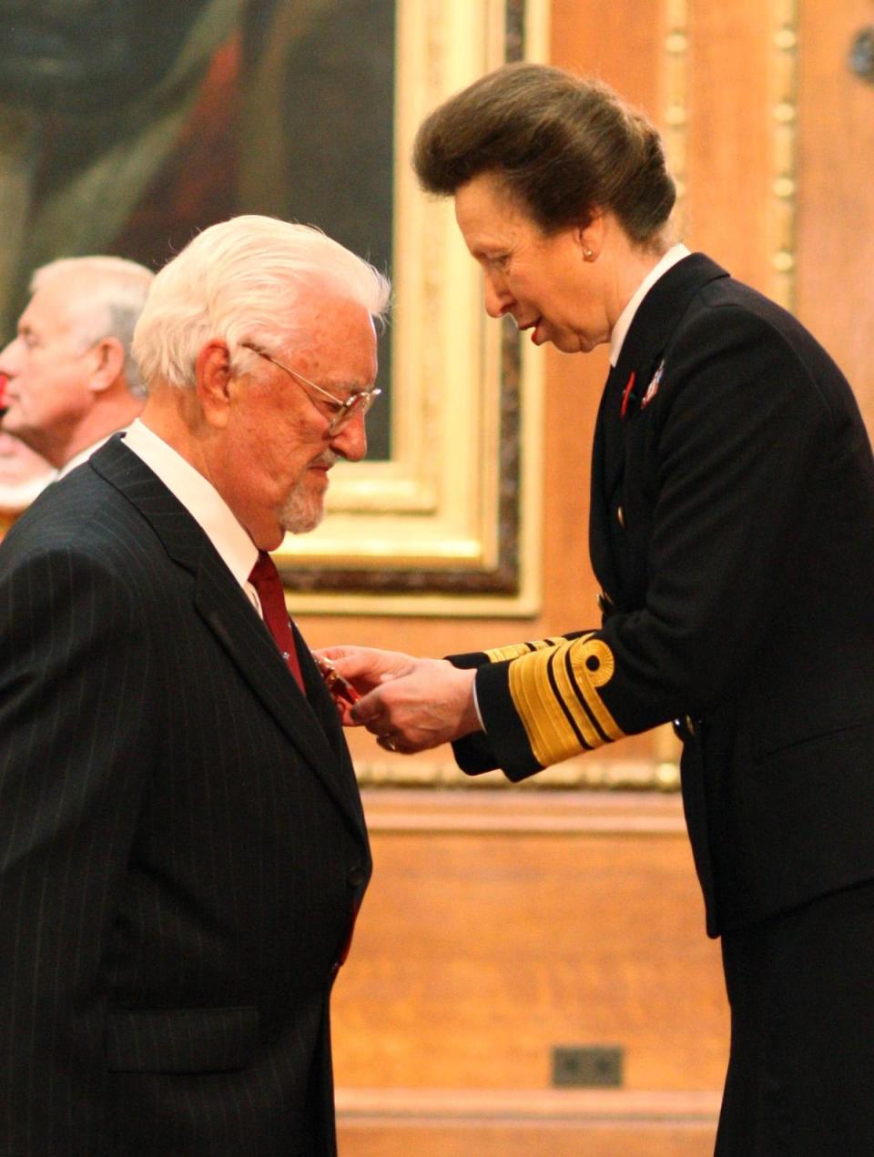 Bernard Cribbins is made an Officer of the British Empire (OBE) during an Investiture ceremony from the Princess Royal at Windsor Castle. (PA Archive)