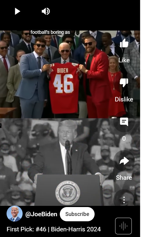 The Biden-Harris campaign released a short digital ad Thursday attacking former President Donald Trump on NFL football.
