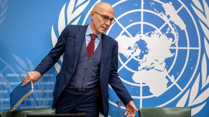 High Commissioner for Human Rights Volker Turk arrives to deliver a press conference at the UN Offices in Geneva on December 9, 2022. (Photo by FABRICE COFFRINI / AFP) (Photo by FABRICE COFFRINI/AFP via Getty Images)