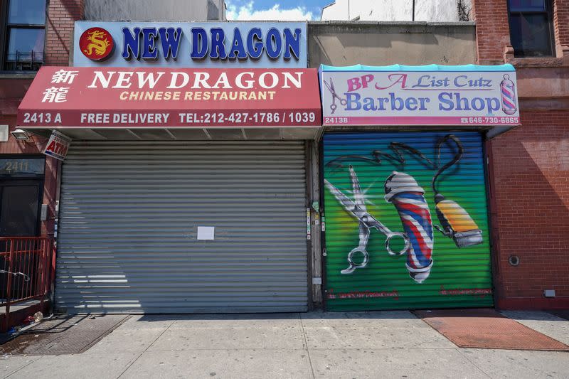 FILE PHOTO: A Chinese restaurant and barber shop in Harlem are closed,