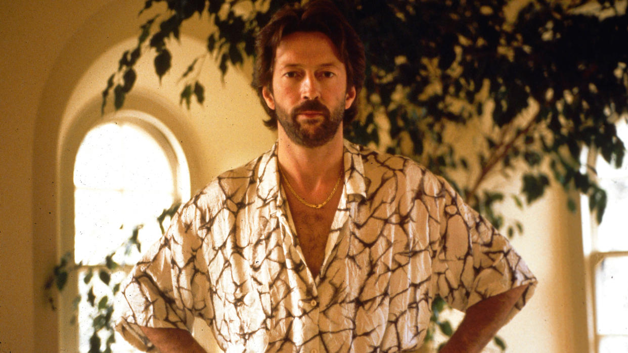  Photo of Eric CLAPTON; posed in the foyer of the Broadway Hotel . 