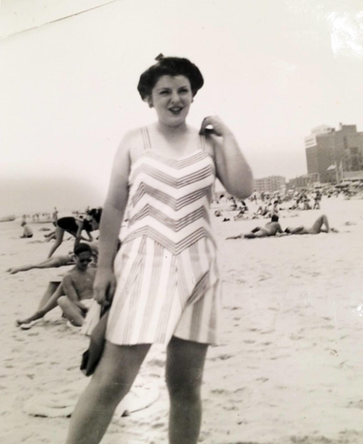 Bernstein spends time at the beach as a young woman. (Courtesy Judith Goldstein)