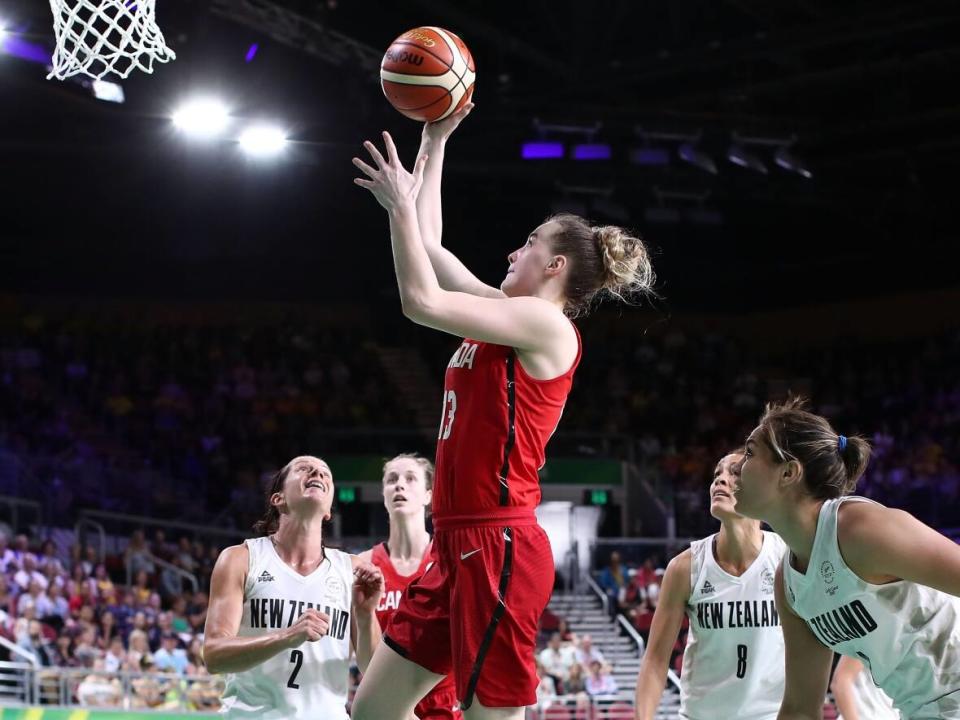 Canada's Paige Crozon is seen above in 2018. Crozon is part of the 3x3 team that split a pair of games at the World Cup on Thursday but still advanced to the Round of 16. (Hannah Peters/Getty Images - image credit)