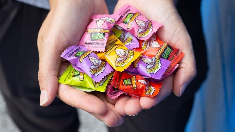 warheads gummies in glass bowl