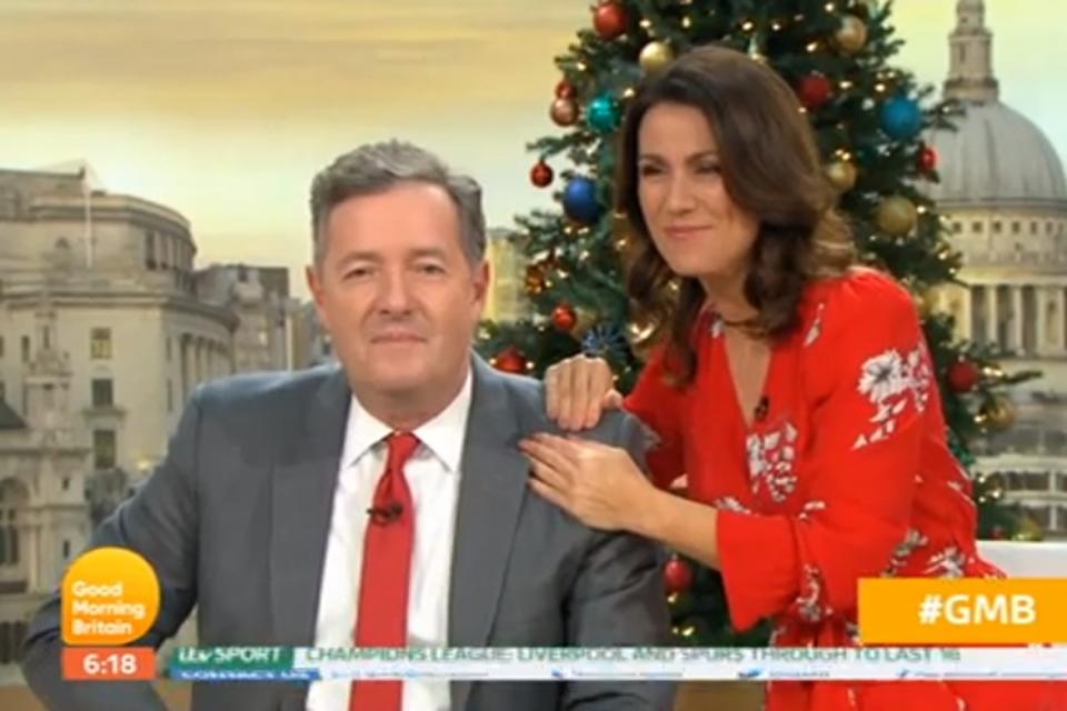 Poking fun: Piers Morgan was unimpressed with Susanna Reid: ITV