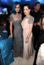 Katy Perry -- whose tired blue hairdo has got to go -- sparkled in Blumarine, while Dita Von Teese shimmered in Jenny Packham.