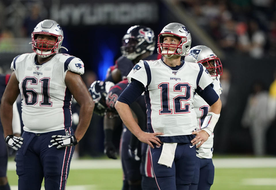 New England Patriots quarterback Tom Brady and the offense struggled for the first three quarters on Sunday night against Houston. (AP Photo/David J. Phillip)