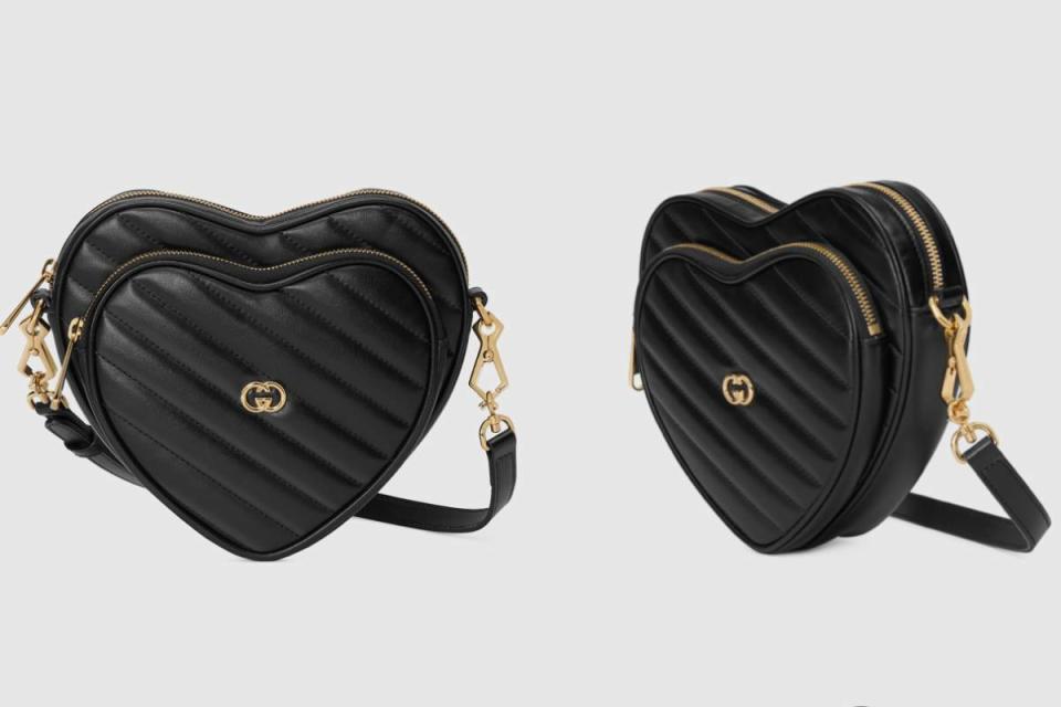 Gucci Interlocking G迷你心形肩揹袋，約NT$62,000圖片來源：Gucci官網