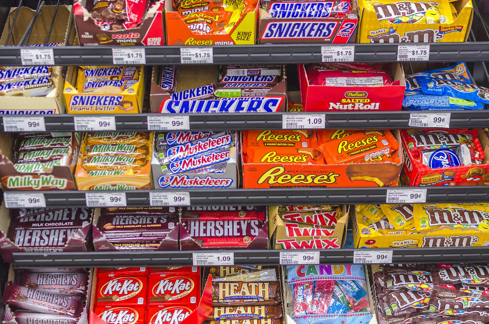 Una representación de las variaciones de dulces más grandes que se encuentran comúnmente en las tiendas de los EE. UU. Foto: Getty Images