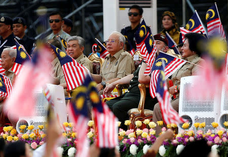 FILE PHOTO: Malaysia's Prime Minister Najib Razak looks on during the 60th Merdeka Day (Independence Day) celebrations in Kuala Lumpur, Malaysia August 31, 2017. REUTERS/Lai Seng Sin/File Photo