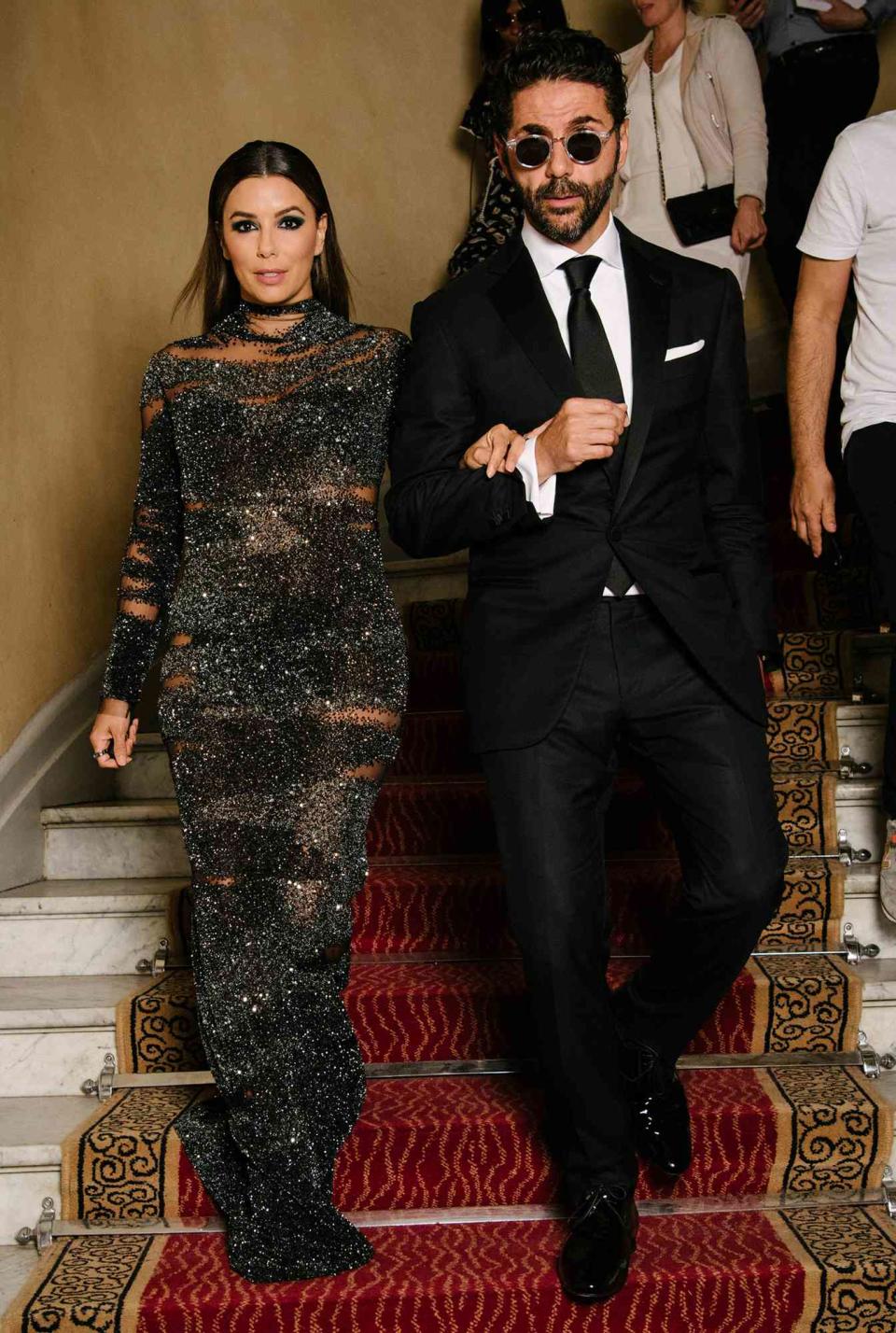 Eva Longoria and Jose Baston depart the Martinez Hotel during the 70th annual Cannes Film Festival on May 23, 2017 in Cannes, France