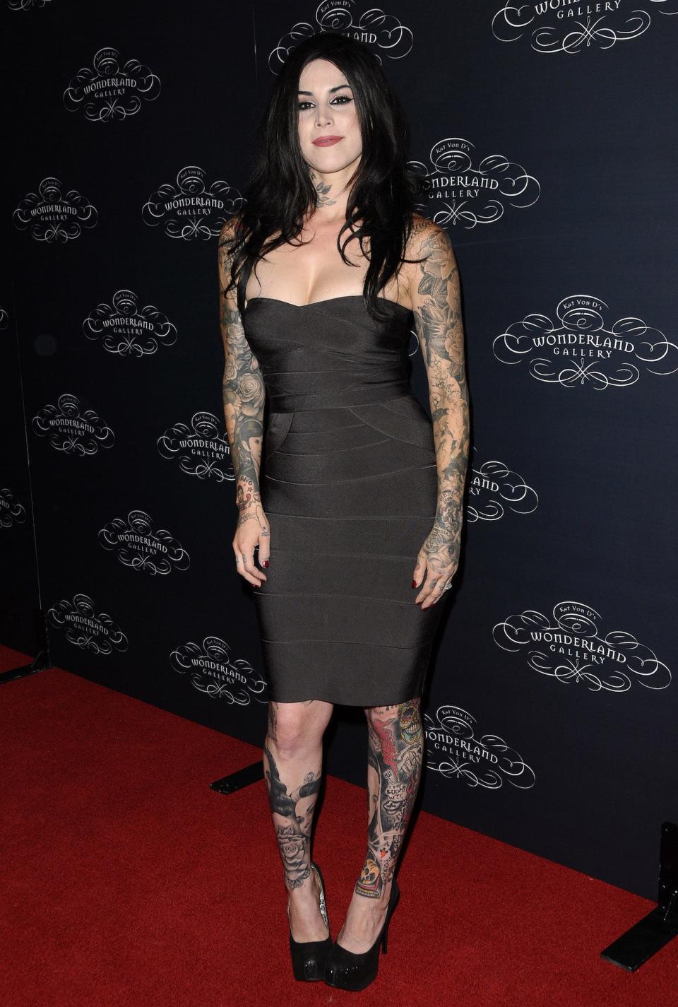 Kat Von D attends a red-carpet event in Hollywood, California, on September 2, 2010.