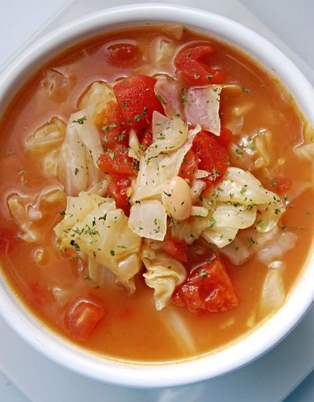 <p>Everyday Mom's Meals</p><p>Cabbage may not be the top-ranking fall vegetable but this hearty, brothy cabbage soup with a kick will easily wedge its way into your cooking arsenal this season. </p><p><strong>Get the recipe: <a href="http://everydaymomsmeals.blogspot.com/2017/02/cabbage-people.html" rel="nofollow noopener" target="_blank" data-ylk="slk:Slow Cooker Fiesta Cabbage Soup;elm:context_link;itc:0;sec:content-canvas" class="link rapid-noclick-resp">Slow Cooker Fiesta Cabbage Soup</a></strong></p>