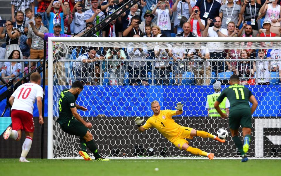 Mile Jedinak scores from the penalty spot for Australia - REUTERS