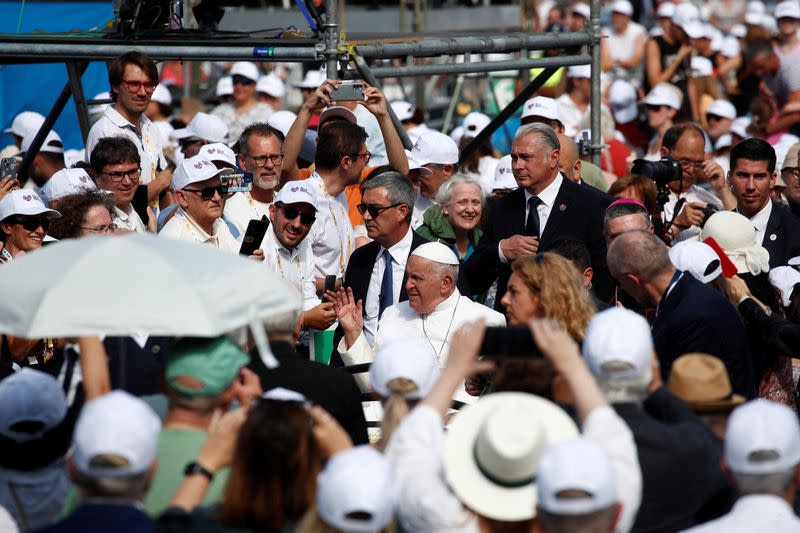 Pope celebrates mass for the conclusion of the 50th Catholic Social Week, in Trieste