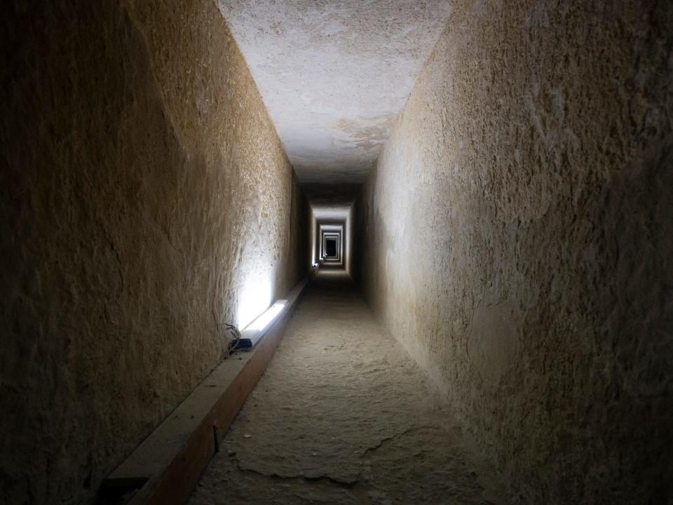 A corridor inside the Pyramid of Giza